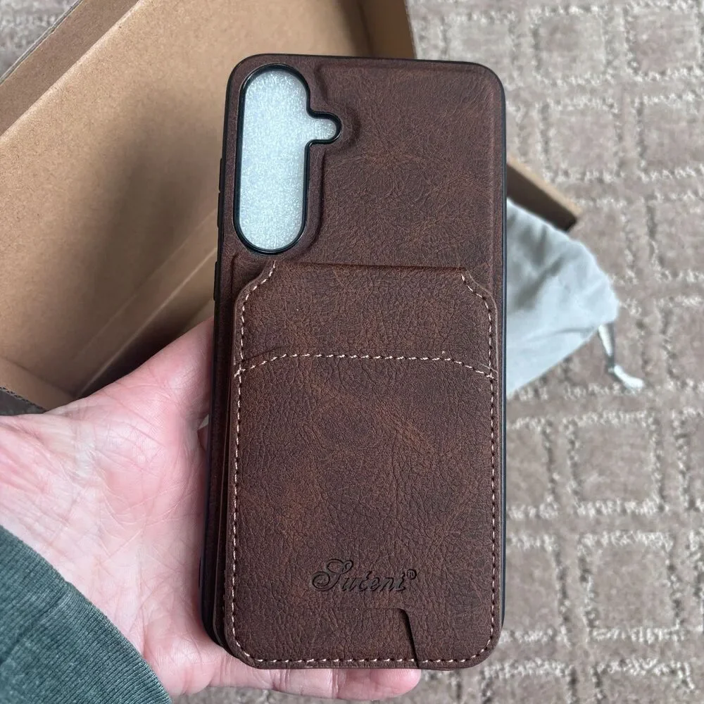 Caseles Samsung Galaxy S25 Plus Leather Detachable Wallet Phone Case Brown NIB